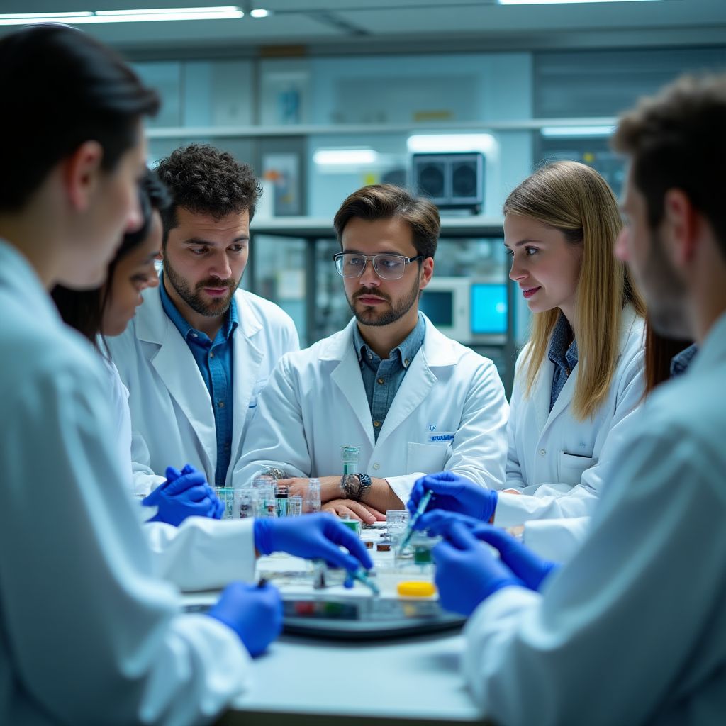 Científicos en laboratorio de Y-TEC